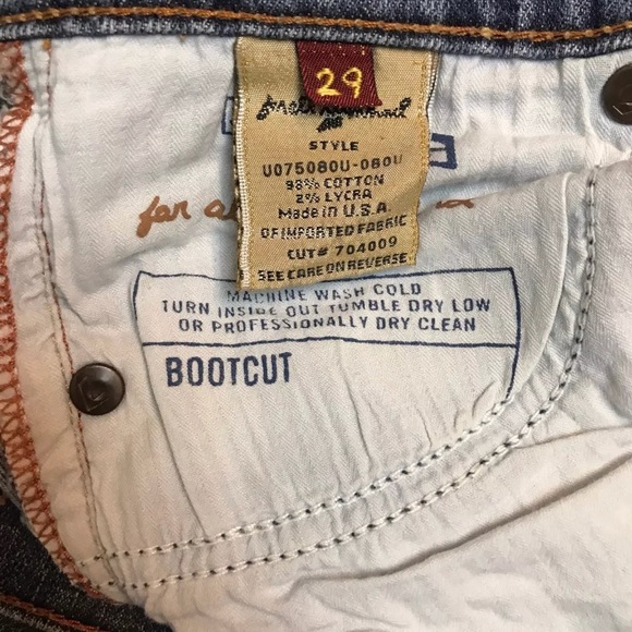 7FAM For All Bootcut Blue Denim Jeans Size 29 - Picture 6 of 6